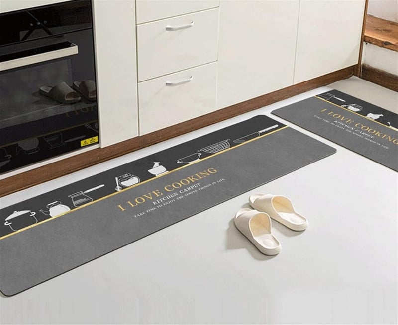 Dkriva AntiSlip Kitchen Mats Backing Mat Absorbent Bath Mat for Kitchen Floor Home Office Sink Laundry Machine Washable Mat1 Set - Image 3