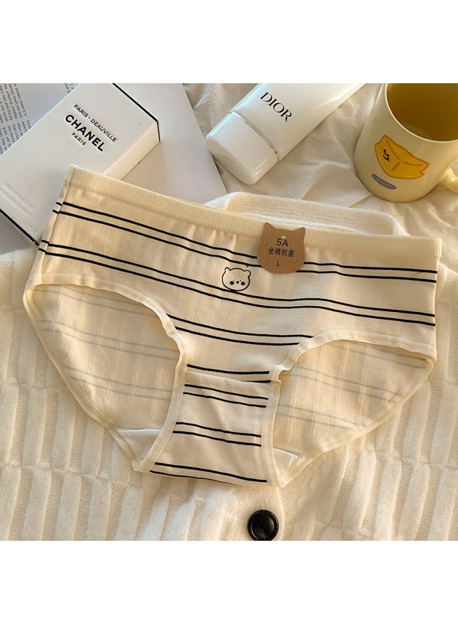 Cotton 5a Bacteriostatic Underwear ~ Baby Cotton Comfortable Soft Cute Printed Girls Middle Waist Cotton Underwear Women