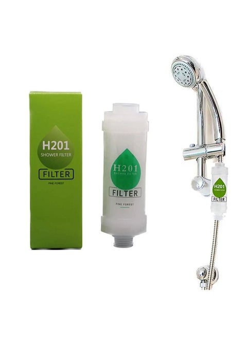 Shower Soaker, Vitamin C Shower Head Filter, Hard Water Softener, Chlorine and Fluoride Shower Filter, Water Purification Filtration Shower Head with Beads, Healthy Skin, Easy Install (Rosin)