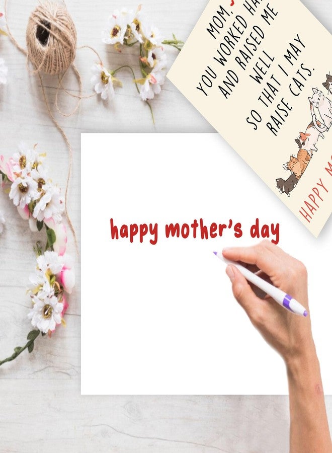 MQMRYeto Funny Mother's Day Card for Cat Lover, Mothers Day Gifts for Cat Mom, Cute Cat Moms Card Gift,Thank You Mom Raised Me Card - Image 3