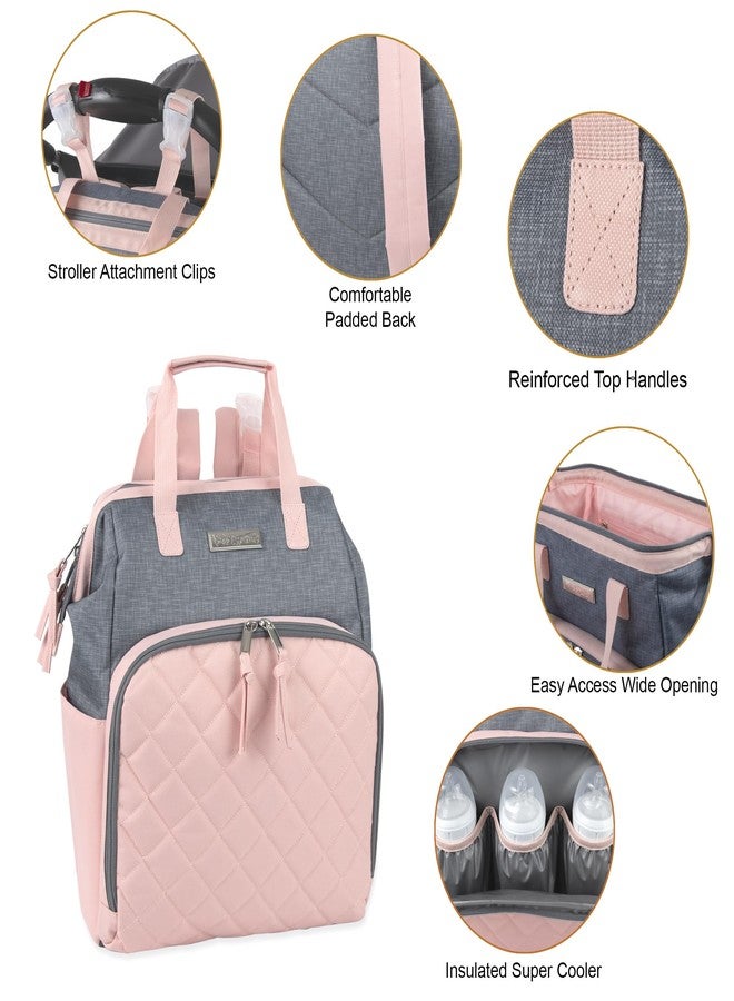 Baby Essentials Super Cooler Main Frame Diaper Backpack with Changing Pad, Stroller Straps, Insulated Bottle Compartment - Image 5