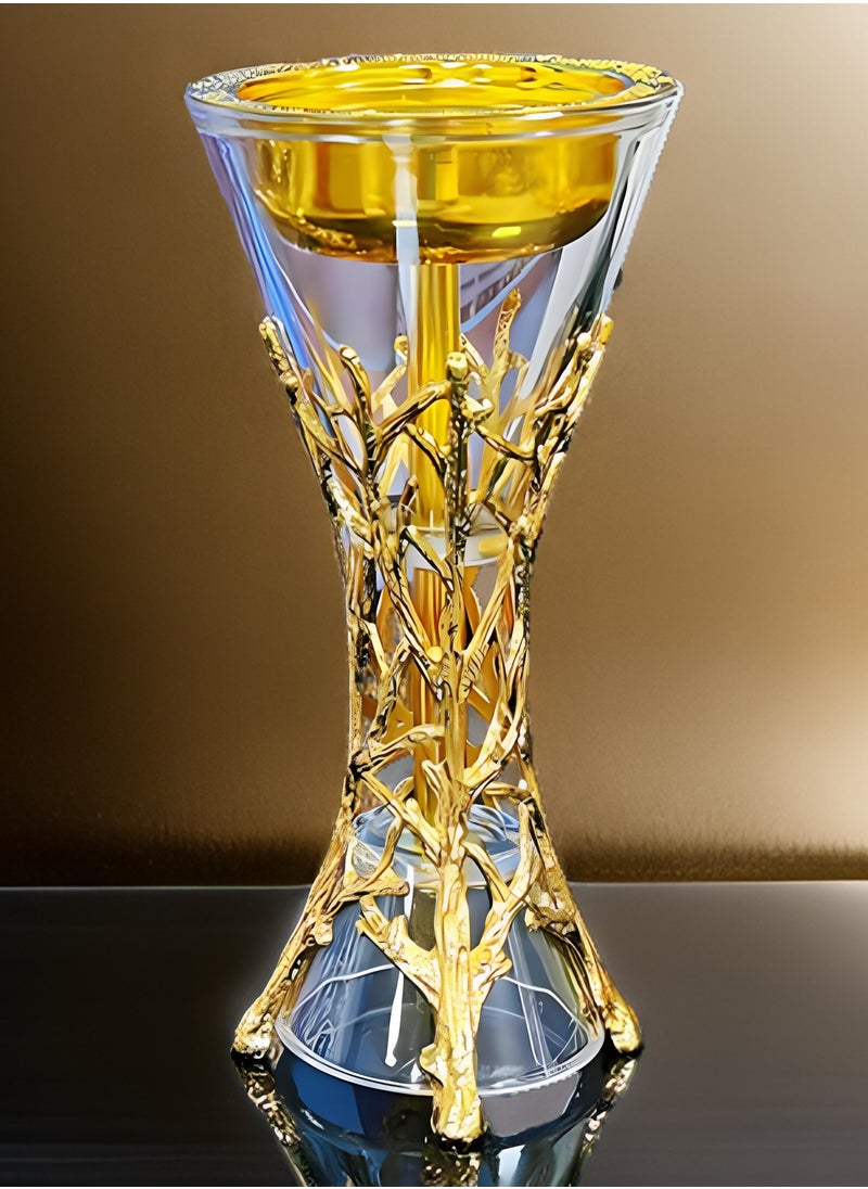 بخور بوسيدين مبخرة العود العربي بتصميم أنيق لعطر المنزل والمكتب - قطعة واحدة باللون الذهبي  - Image 1