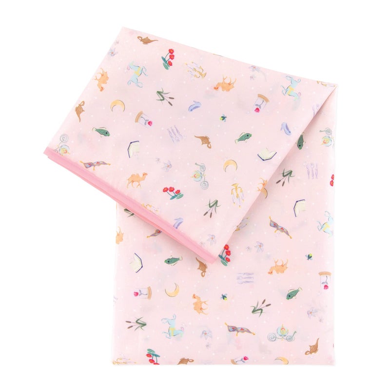 BUMKiNs Bumkins Disney Baby Splat Mat for Under High Chair Babies Toddlers Eating Mess Mat Waterproof Reusable Cloth for Arts and Crafts Playtime Mat for Kids Floor or Table 42inx42in Princess Magic Pink