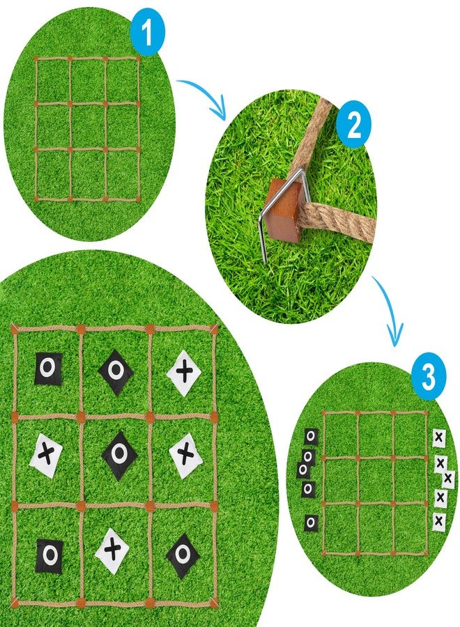 DUOLIYBC Giant Tic Tac Toe Outdoor Games, 4ft x 4ft Bean Bag Toss Outdoor for Kids, Giant Yard for Adults, Jumbo Large Wooden Tic Tac Toss, Backyard Lawn Camping Game - Image 4