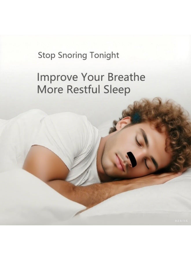 60 Count Magnetic Breathing Nasal Strip, Nose Magnets, Anti-Snoring Sleep Nasal Strips, Improve Sleep Quality,Sleep Aid for Men & Women (Round type Black 60Count) - Image 2