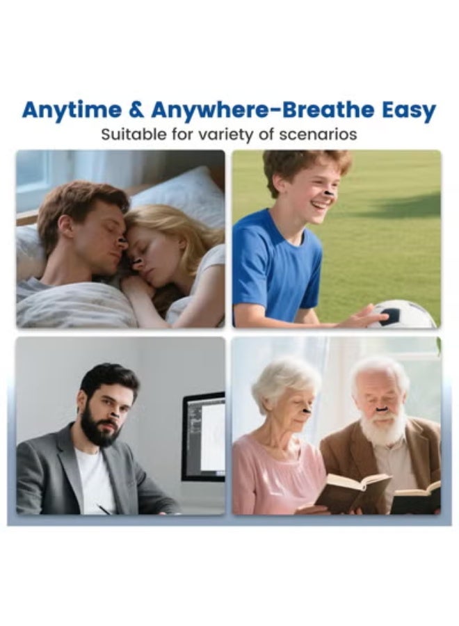 60 Count Magnetic Breathing Nasal Strip, Nose Magnets, Anti-Snoring Sleep Nasal Strips, Improve Sleep Quality,Sleep Aid for Men & Women (Round type Black 60Count) - Image 3