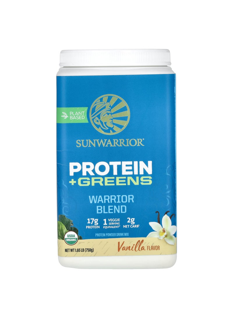 Warrior Blend, Protein + Greens, Vanilla, 1.65 lb (750 g)