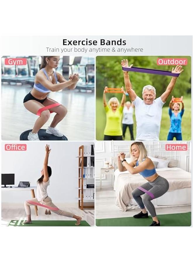 Generic Resistance Bands for Working Out, Elastic Exercice Loop Bands for Physical Therapy, Yoga Starter Set of Stretch Bands for Booty Legs, Pilates Flexbands  - Image 3
