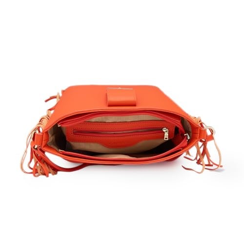 Caprese Cindy Hobo, Orange-Medium | Stylish Shoulder Bag for Women | Spacious Compartment | Perfect for Casual & Daily Use - Image 4