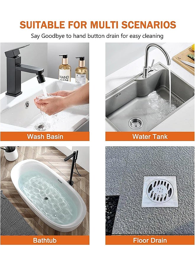 Photon 50 قطعة من ملصقات تصريف الشعر للاستخدام مرة واحدة، مصيدة شعر مربعة الشكل لتصريف الحمام، أغطية تصريف شبكة لتصريف الدش وملصق تصريف حوض الغسيل في المطبخ - Image 5