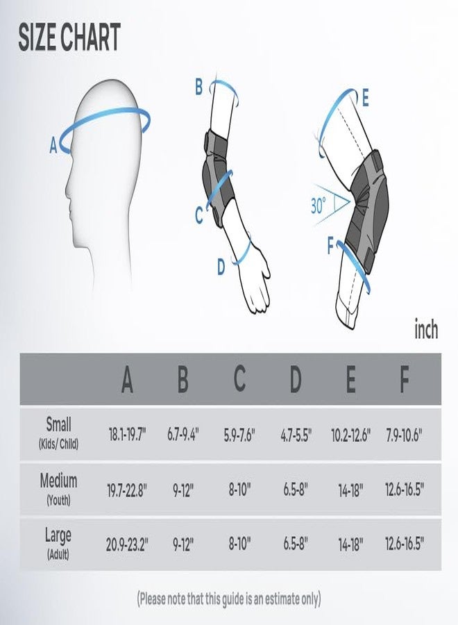 JBM Child & Adults Rider Series Protection Gear Set for Multi Sports Scooter, Skateboarding, Biking, Roller Skating, Protection for Beginner to Advanced, Helmet, Knee and Elbow Pads with Wrist Guards - Image 5