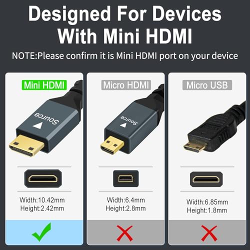 Twozoh Mini HDMI to VGA Cable 33FT GoldPlated Braided Mini HDMI VGA Male to Male Compatible for Ultrabooks notebooks Tablets Cameras and camcorders - Image 3