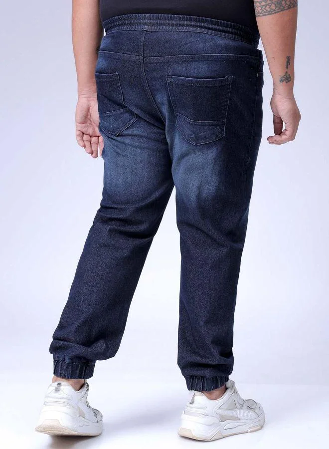 HARDSODA Men Plus Size Slim Fit Solid Mid-Rise Stretchable Denim Joggers