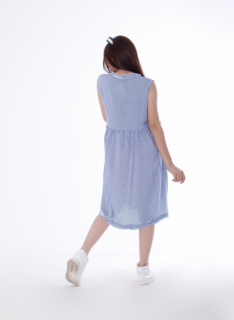 بيبو_فستان كت وسط استيك_أزرق - Image 3