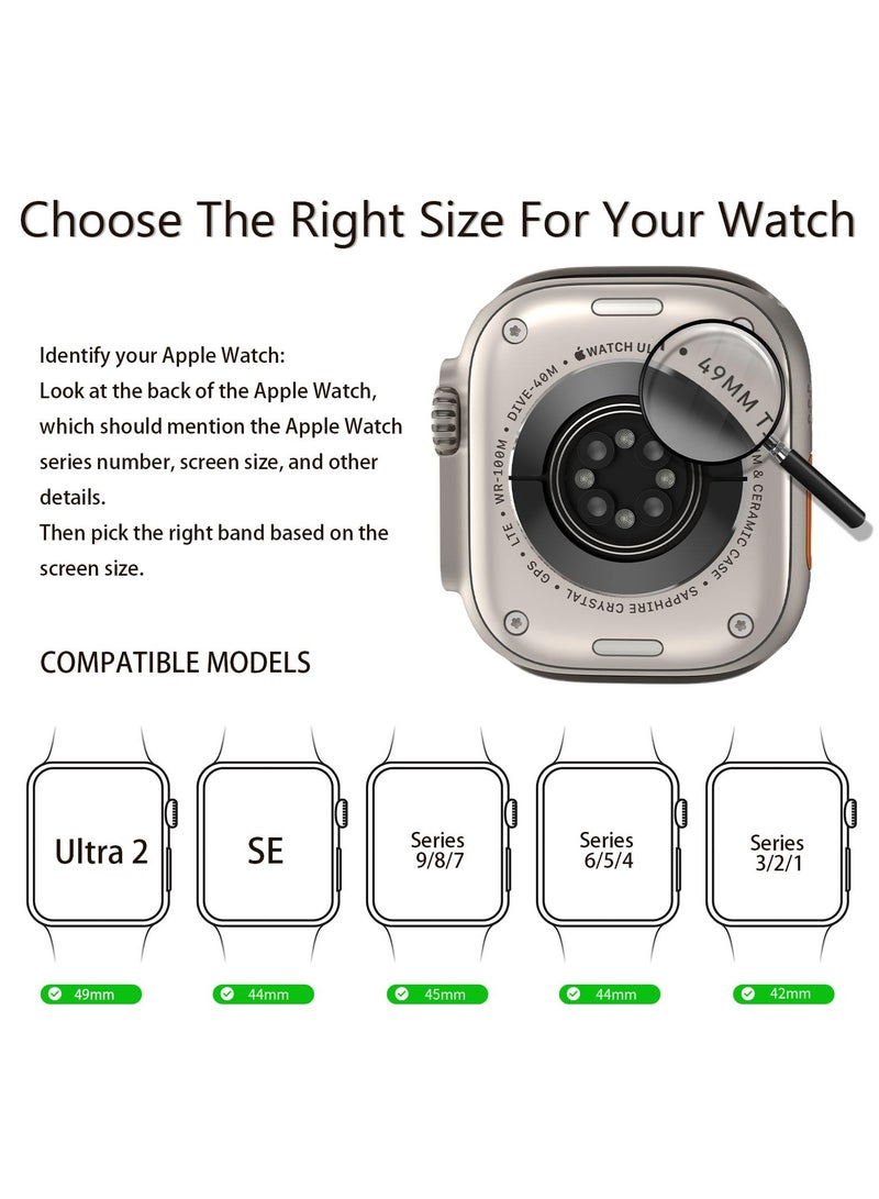 Magnetic watchband Compatible with Apple Watch Band 49mm 45mm 44mm 42mm Thin Silicone Replacement Wristband Strong Magnet link for iWatch SE& Series 10/9/8/7/6/5/4 Ultra 2 (Blue/Black) - Image 2