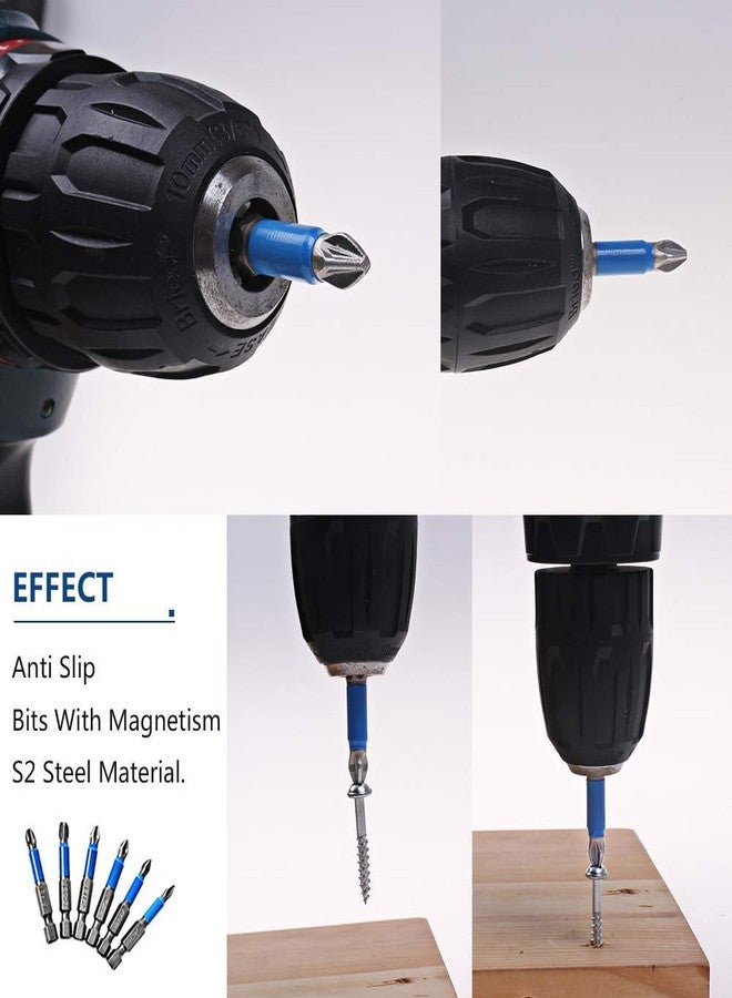AUTOTOOLHOME 10pcs Hex Magnetic Anti Slip Impact Screwdriver Bit Set Phillips PH3 2" Power Tool - Image 2
