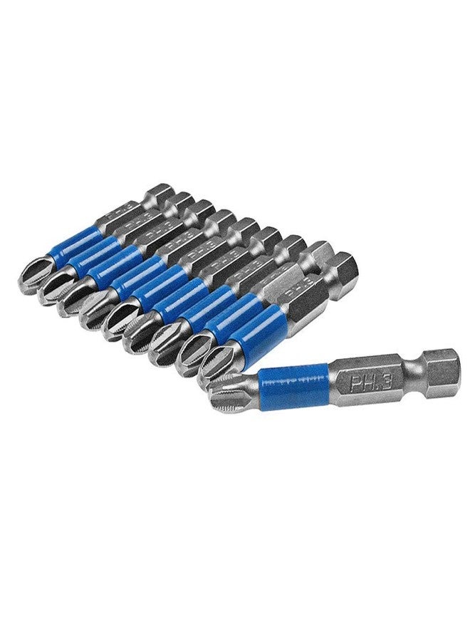 AUTOTOOLHOME 10pcs Hex Magnetic Anti Slip Impact Screwdriver Bit Set Phillips PH3 2" Power Tool - Image 4