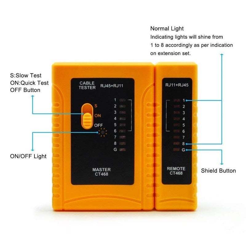 iMBAPrice - RJ45 Network Cable Tester for Lan Phone RJ45/RJ11/RJ12/CAT5/CAT6/CAT7 UTP Wire Test Tool - Image 2