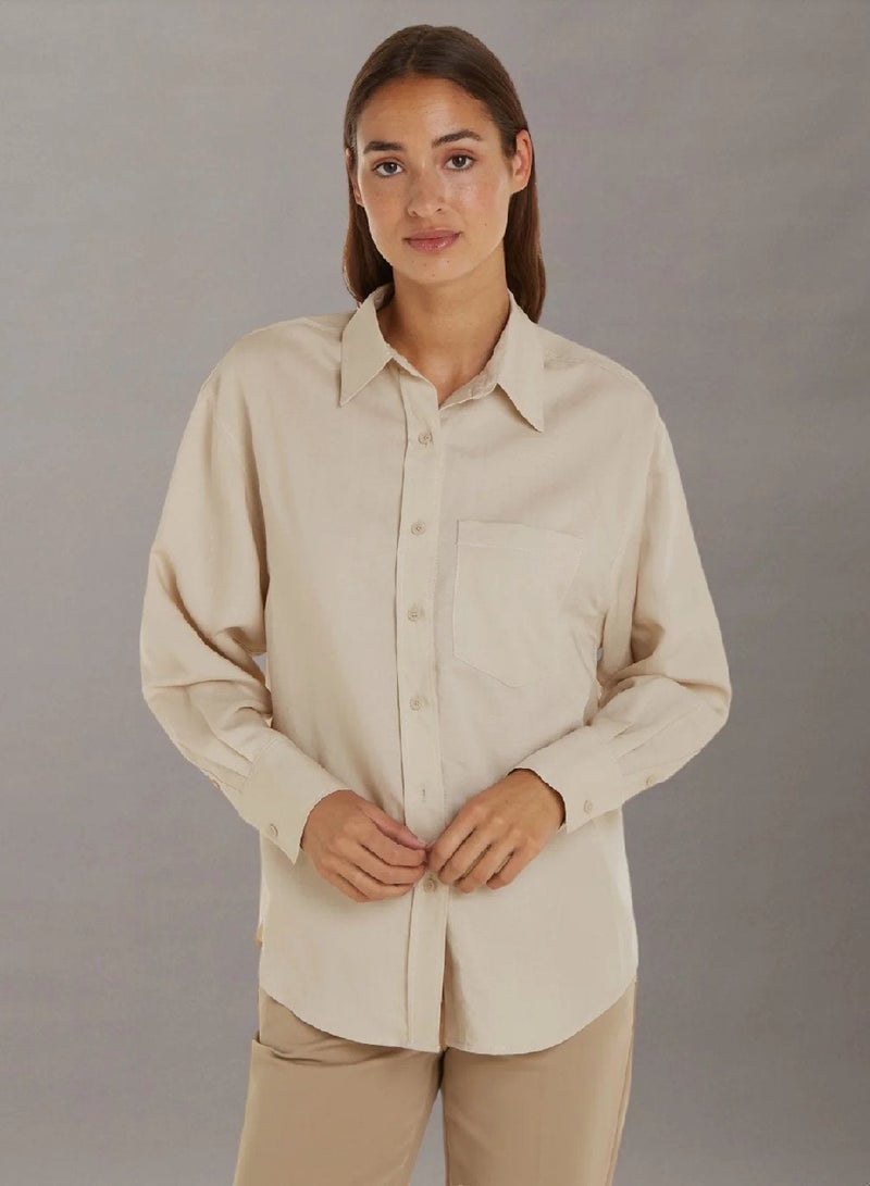 CALVIN KLEIN Linen Blend Shirt - Image 1