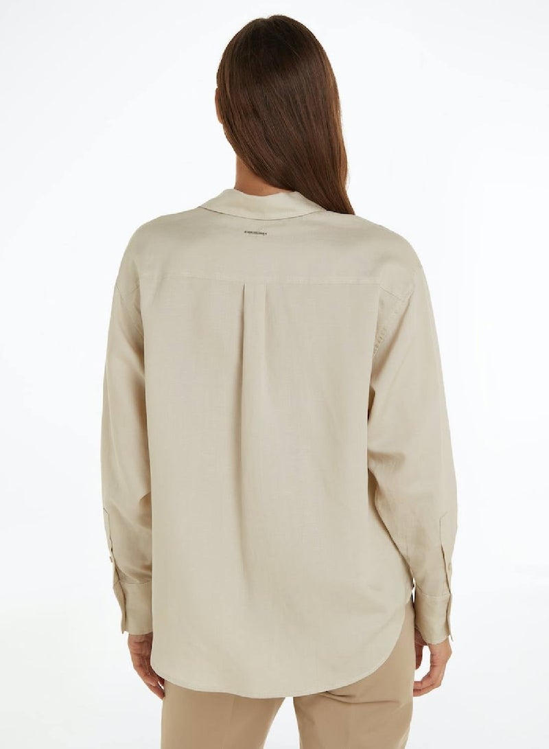 CALVIN KLEIN Linen Blend Shirt - Image 2