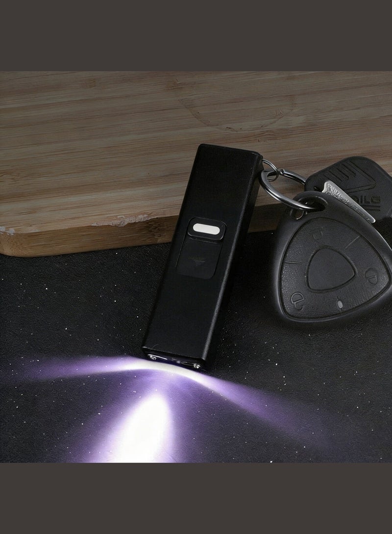 سكت شيكترو مصباح يدوي متعدد الوظائف قابل لإعادة الشحن بمنفذ USB، مزود بإضاءة LED خارجية، مصباح يدوي LED يُعلق على سلسلة المفاتيح - Image 1