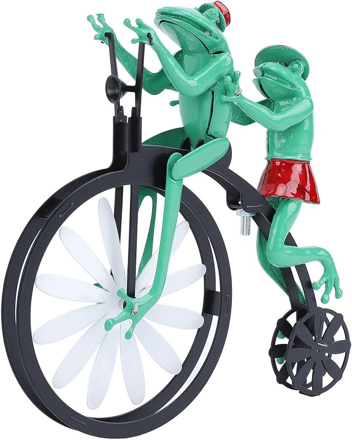 زخرفة حديقة خارجية من سبيكة حديدية عتيقة مع عجلات دوارة كبيرة - Image 5