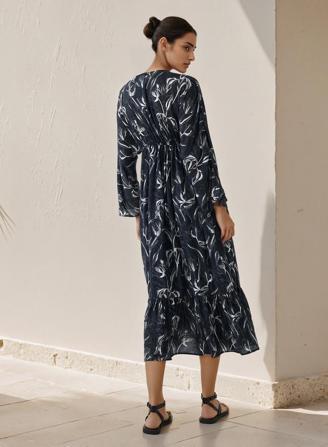 سبلاش فيڤ فستان قفطان نسائي بطبعة زهور من الفيسكوز - Image 3