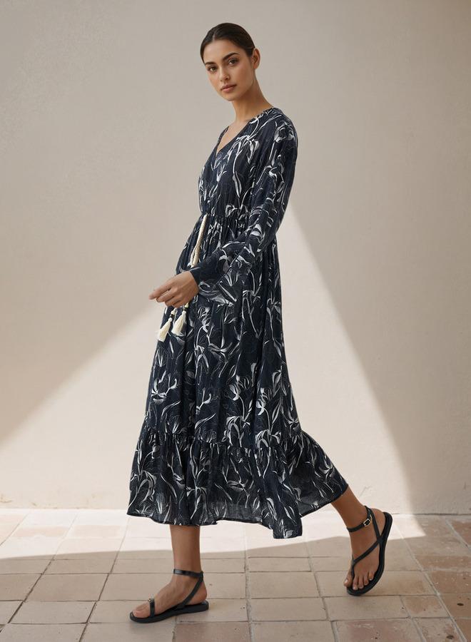 سبلاش فيڤ فستان قفطان نسائي بطبعة زهور من الفيسكوز - Image 2