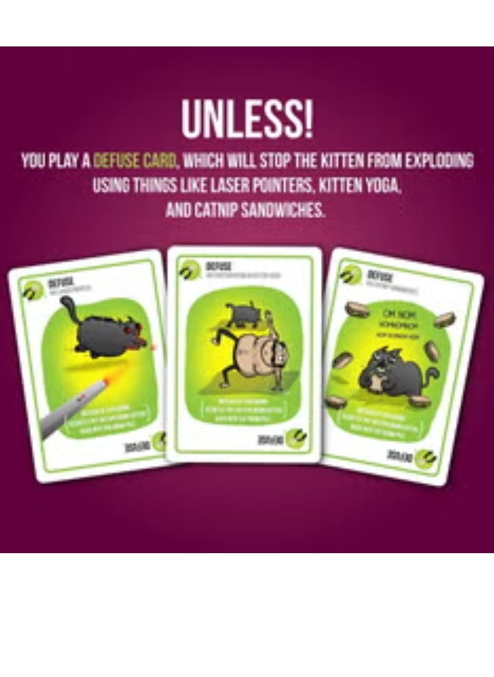 Exploding Kittens Party Pack Strategic Board Game 15.5cm Exploding Kittens Party Pack Card Game | Strategic Fun for Up to 10 Players