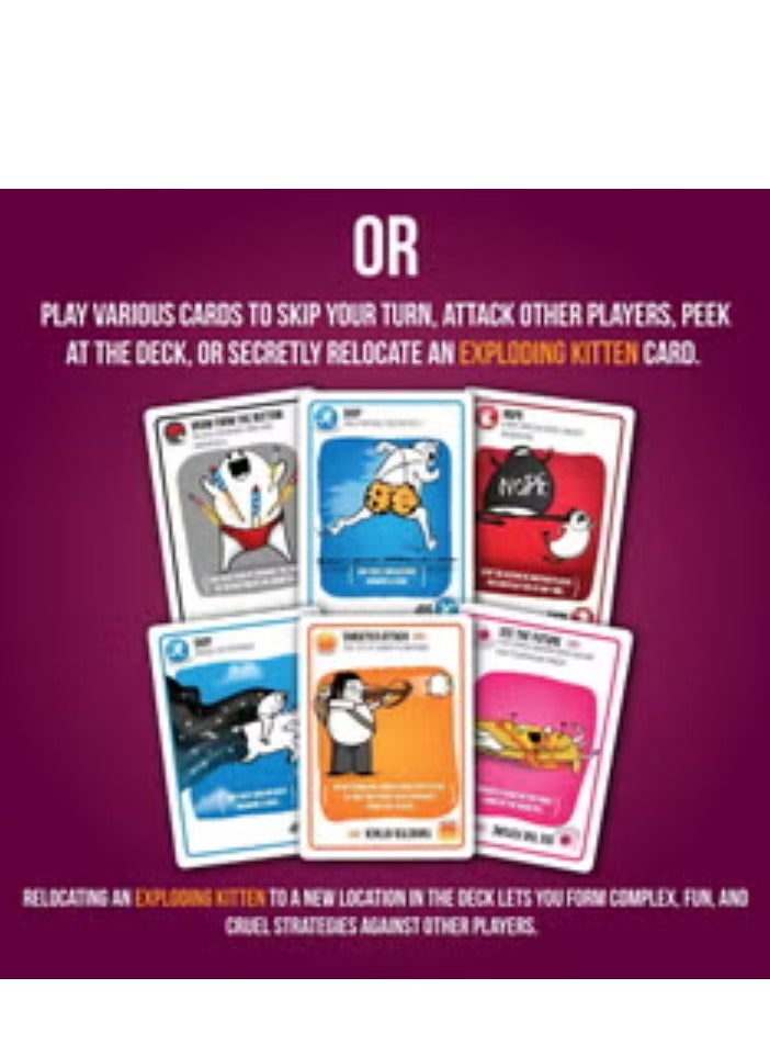 Exploding Kittens Party Pack Strategic Board Game 15.5cm Exploding Kittens Party Pack Card Game | Strategic Fun for Up to 10 Players