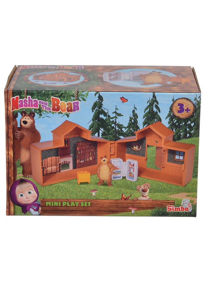 Ruihua Line Masha And The Bear-Mini Cottage Series Children's House Furniture Play House Toy Set-Color:Mini Cabin (Bear) 01039-2 - Image 1