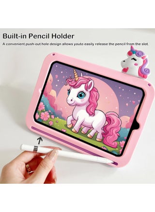 جراب أطفال متوافق مع جهاز iPad (A16) الجيل الحادي عشر/العاشر (2025/2022)، غطاء حماية سيليكون مقاوم للصدمات مع حامل دوار 360 درجة وحزام كتف (وردي) - view 2