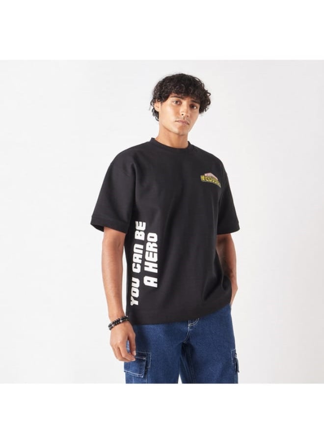 SP Characters - Anime Print Crew Neck T-shirt with Short Sleeves - Image 1