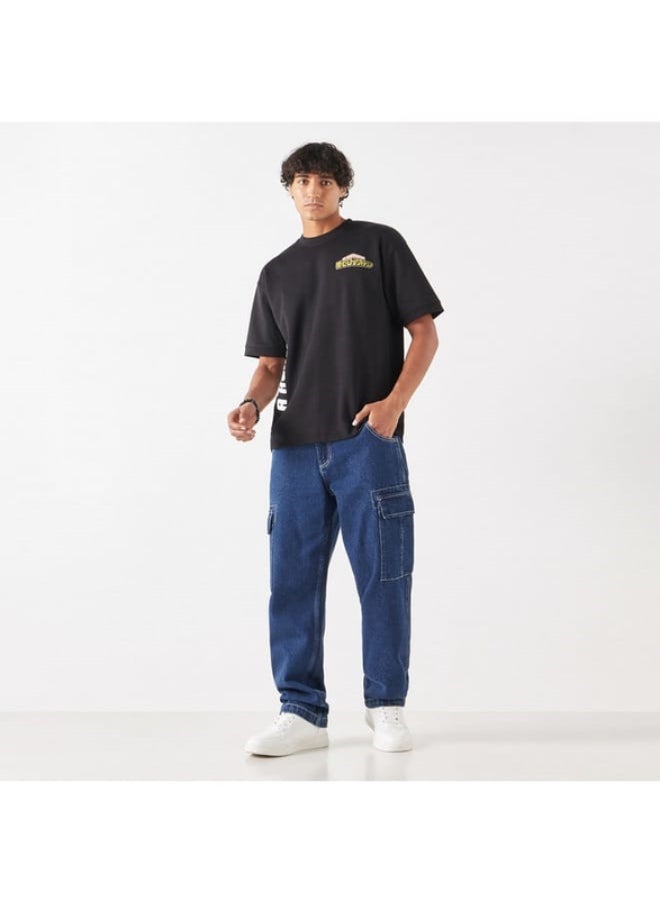 SP Characters - Anime Print Crew Neck T-shirt with Short Sleeves - Image 1