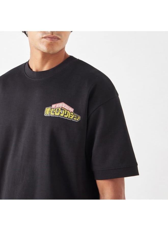 SP Characters - Anime Print Crew Neck T-shirt with Short Sleeves - Image 1