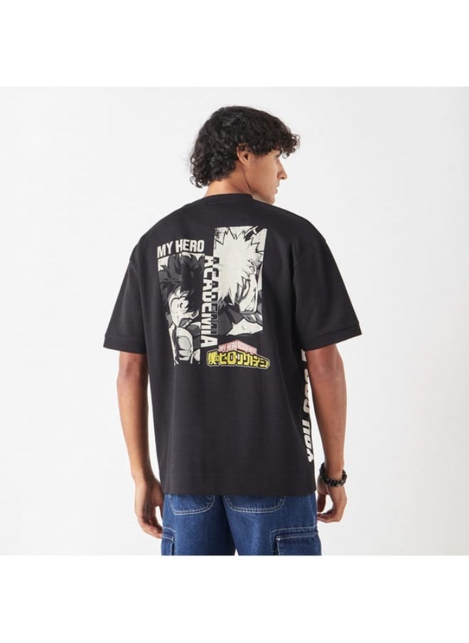 SP Characters - Anime Print Crew Neck T-shirt with Short Sleeves - Image 1