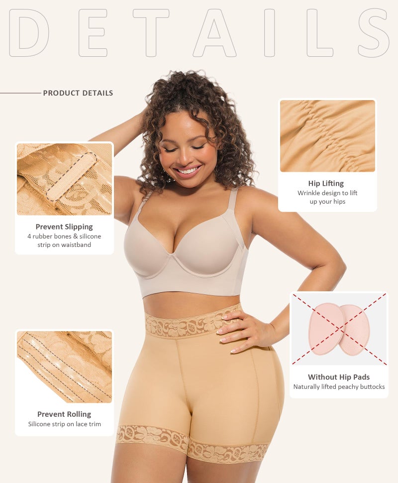 FeelinGirl Butt Shapers for Women Butt Enhancer Shapewear Panties Waist Trainer Shaper Shorts Saddle Brown M - Image 4