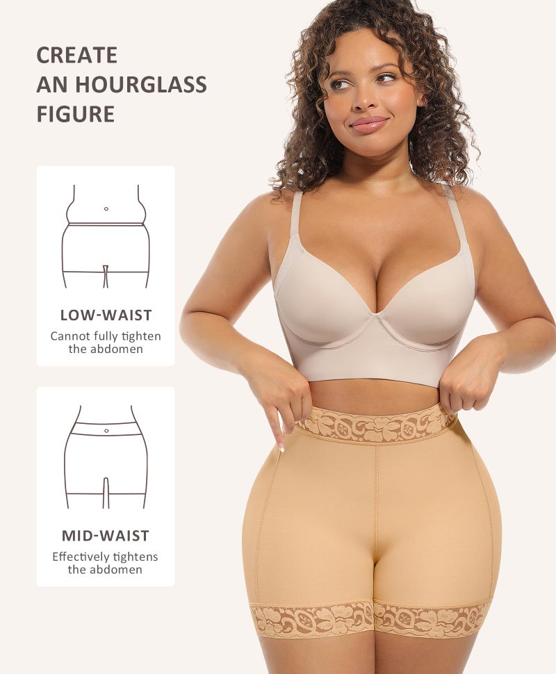 FeelinGirl Butt Shapers for Women Butt Enhancer Shapewear Panties Waist Trainer Shaper Shorts Saddle Brown M - Image 3