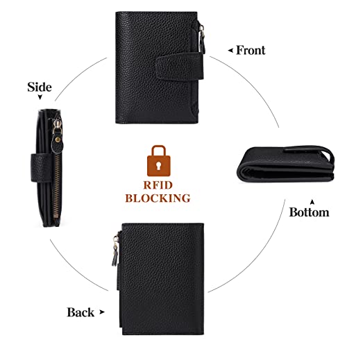 FALAN MULE Small Wallet for Women Leather Bifold Compact RFID Blocking Small Womens Wallet Purse - Image 5