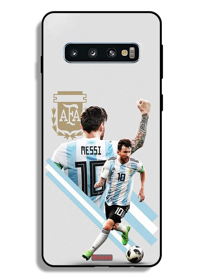 Tolwak Samsung Galaxy S10 Plus Protective Case Cover Leo Messi Art - Image 2
