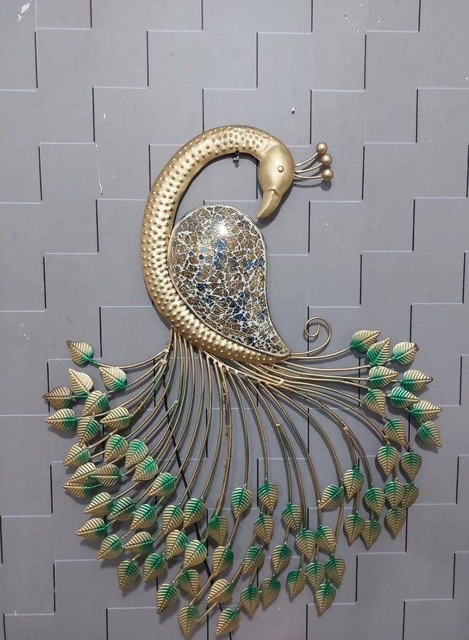 BHATI SHREE SHYAM ART AND CRAFT Hand Crafted Metal LED Peacock Hanging Wall Decor For Living Room Bedroom, - Image 5