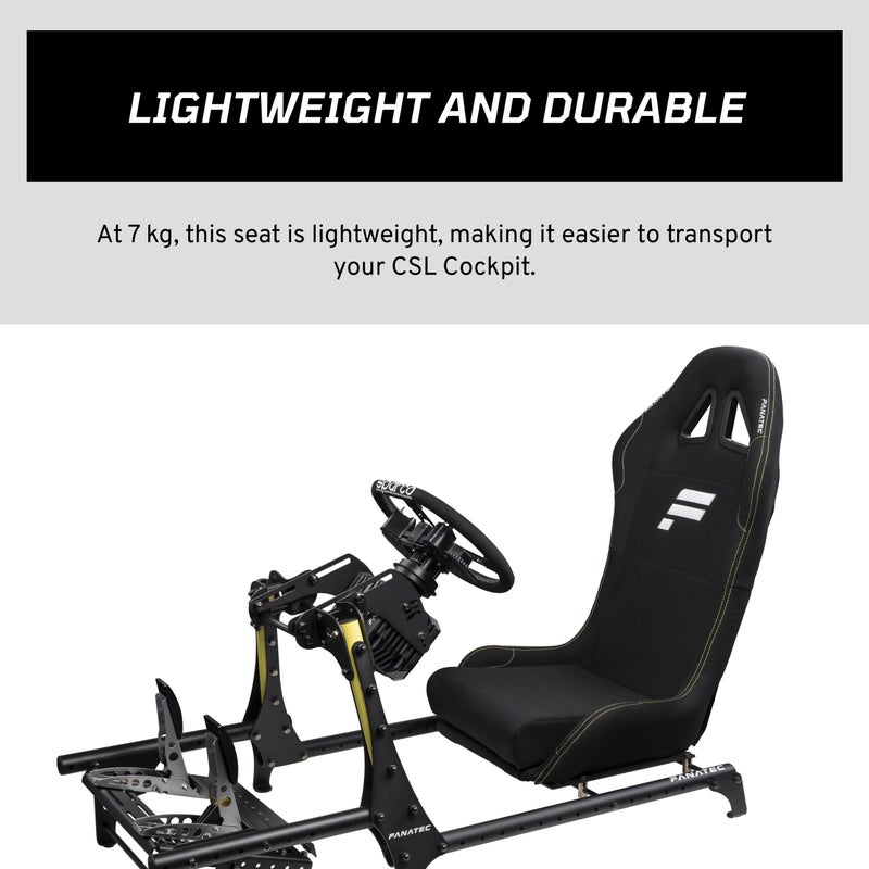 FANATEC مقعد سباق المحاكاة FANATEC CSL - خفيف الوزن وقوي، مصمم لقمرة CSL، قماش مبطن قابل للتنفس - أسود - Image 5