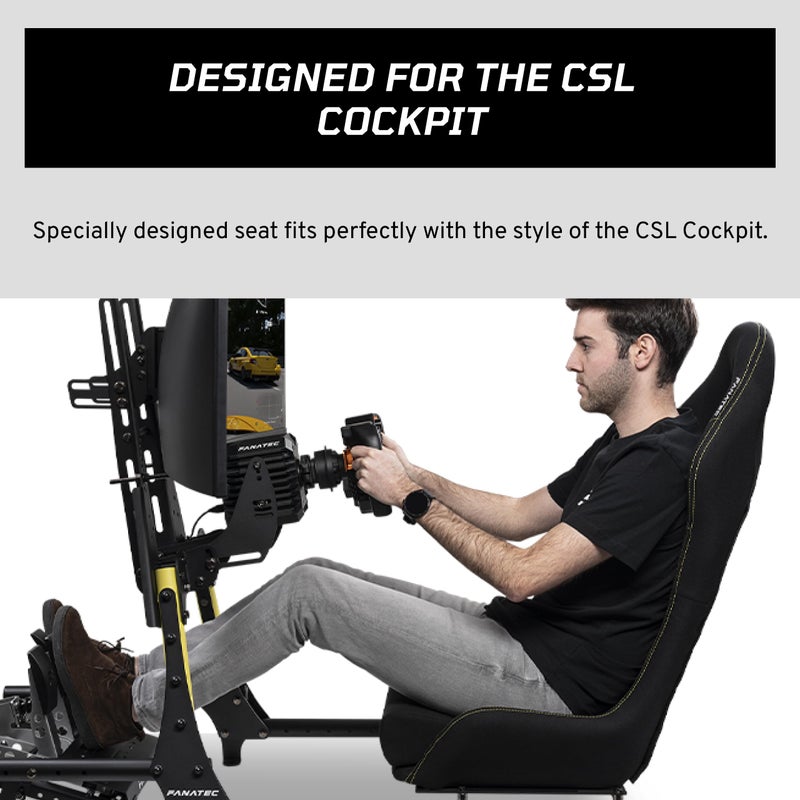 FANATEC مقعد سباق المحاكاة FANATEC CSL - خفيف الوزن وقوي، مصمم لقمرة CSL، قماش مبطن قابل للتنفس - أسود - Image 2