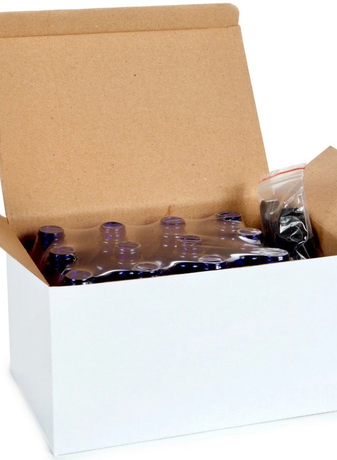Vivaplex , 12, Cobalt Blue, 4 oz Glass Bottles, with Lids - Image 4