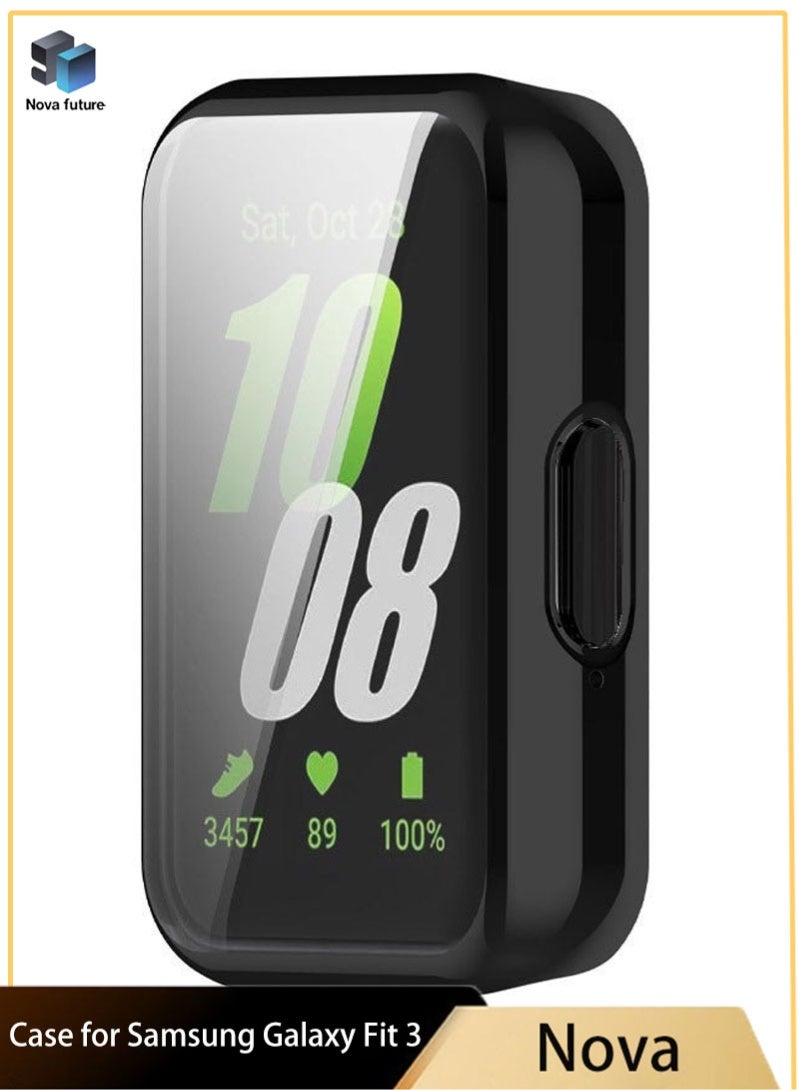 Nova future Case for Samsung Galaxy Fit 3 Screen Protector TPU Full Coverage Protective Cover (Black) - Image 1