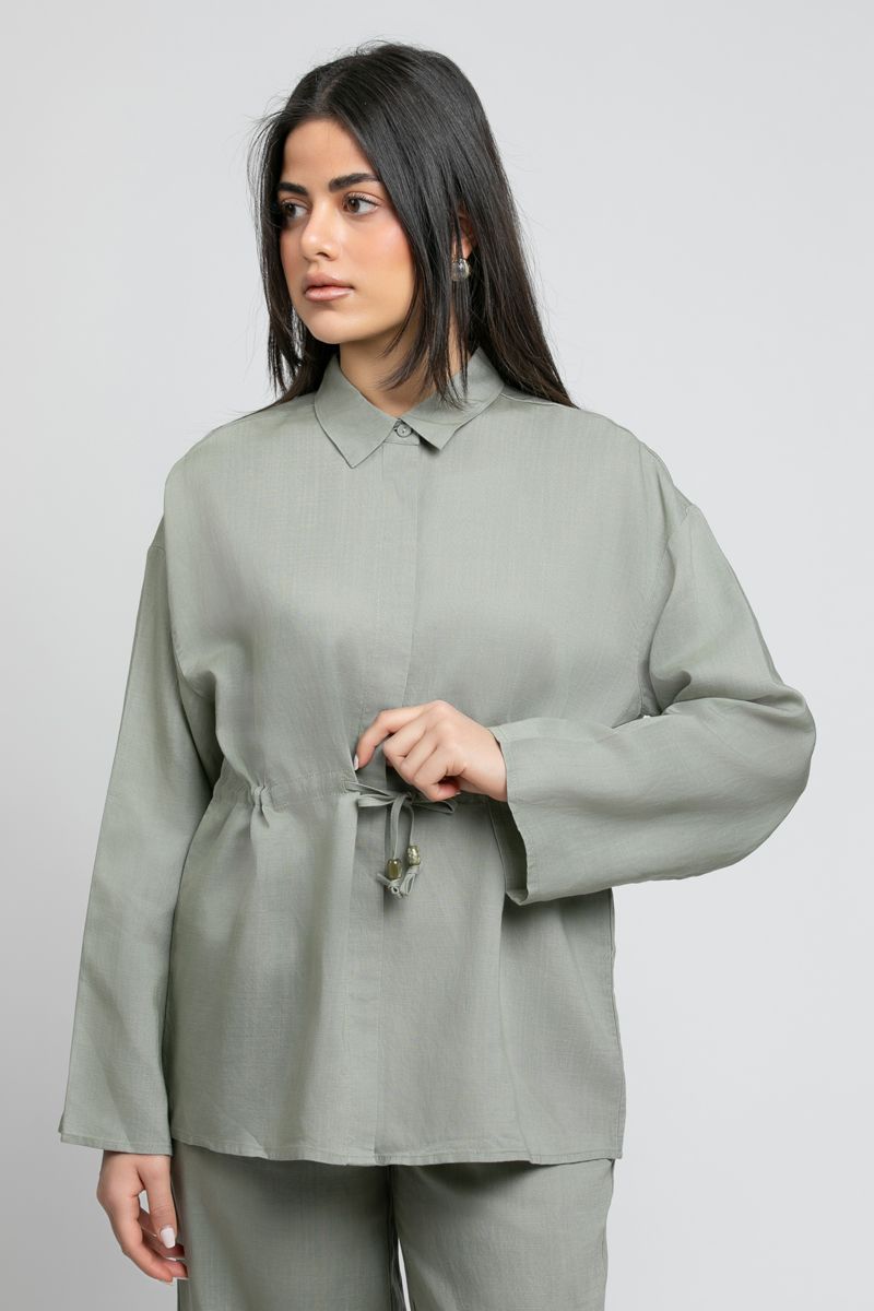RINA Drawstring Shirt with Relaxed Fit - Image 1