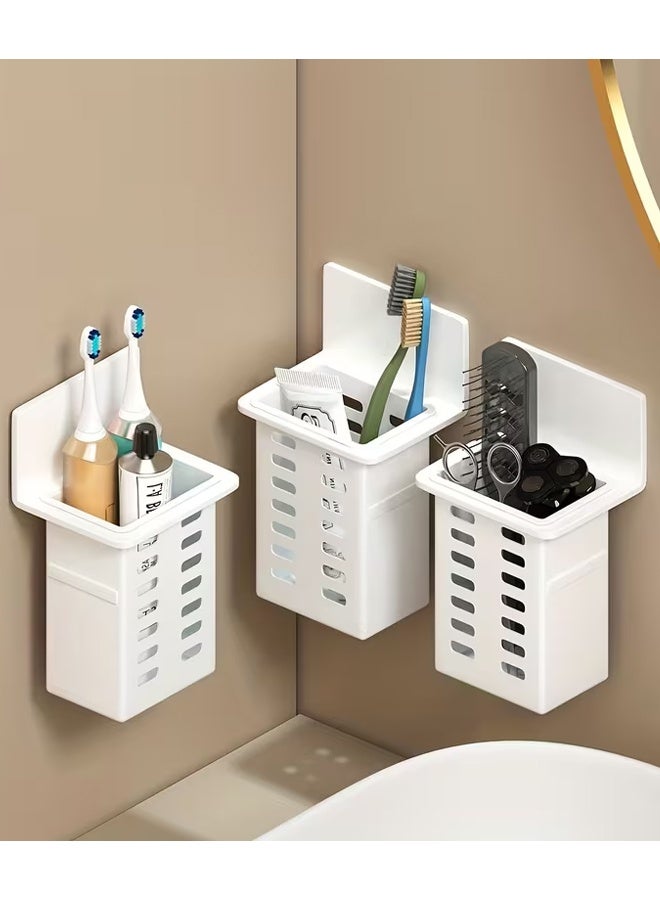 "تاقومارت حامل معجون أسنان من 3 قطع ، حامل فرشاة الأسنان ، صندوق تخزين مثبت على الحائط ، أدوات نظافة الحمام ، رف ، تركيب غير مستقر ، ملحقات الحمام - Image 2