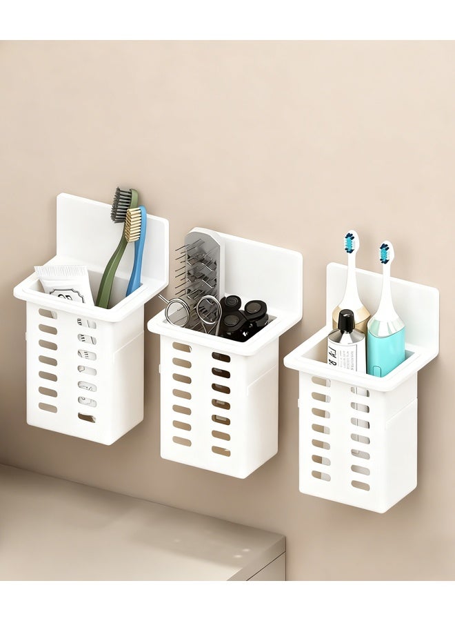 "تاقومارت حامل معجون أسنان من 3 قطع ، حامل فرشاة الأسنان ، صندوق تخزين مثبت على الحائط ، أدوات نظافة الحمام ، رف ، تركيب غير مستقر ، ملحقات الحمام - Image 1