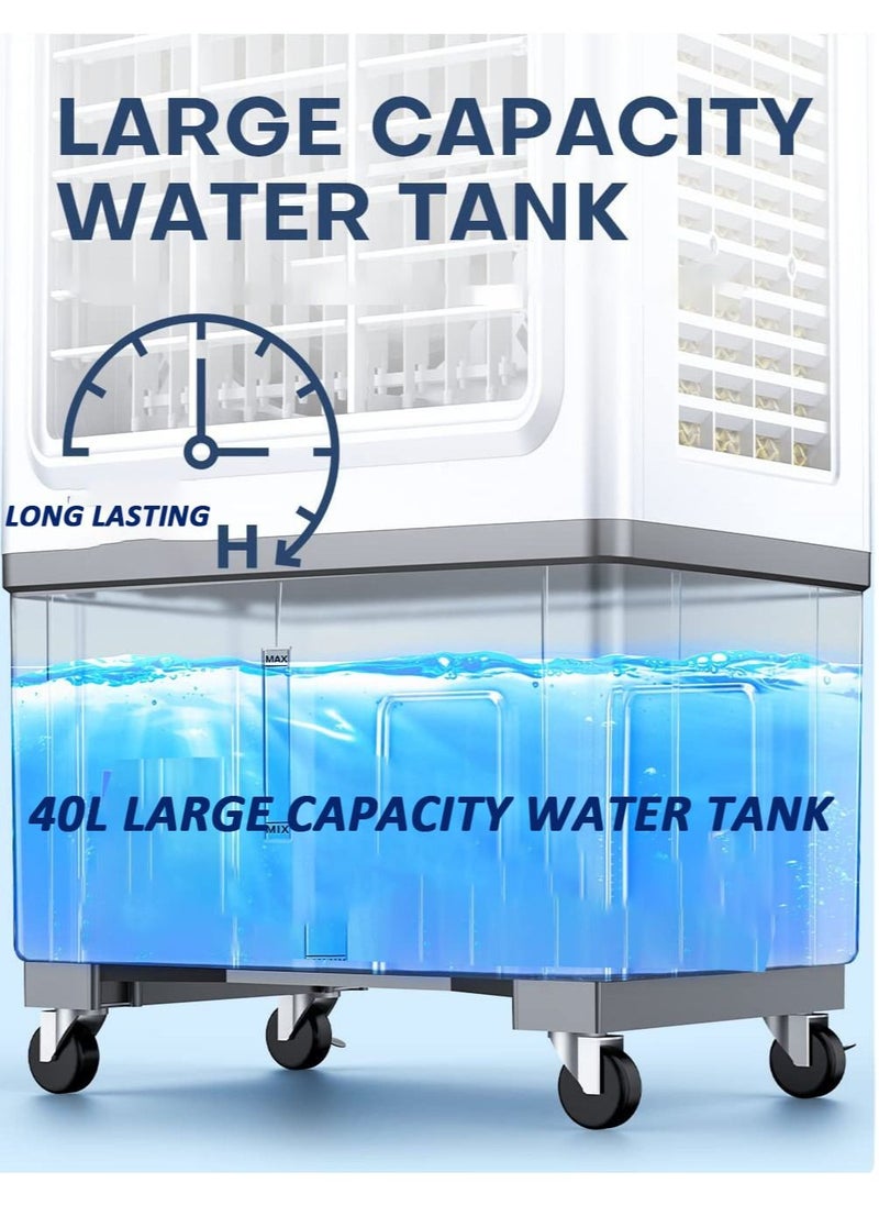 SUNRISE - Commercial Home Air cooler 40L Industrial Heavy duty Air Conditioning Fan, 3-In-1 Evaporative Air Cooler 3 Wind Speeds Outdoor Indoor Use Cooling UP To 45 Sqm - Image 1