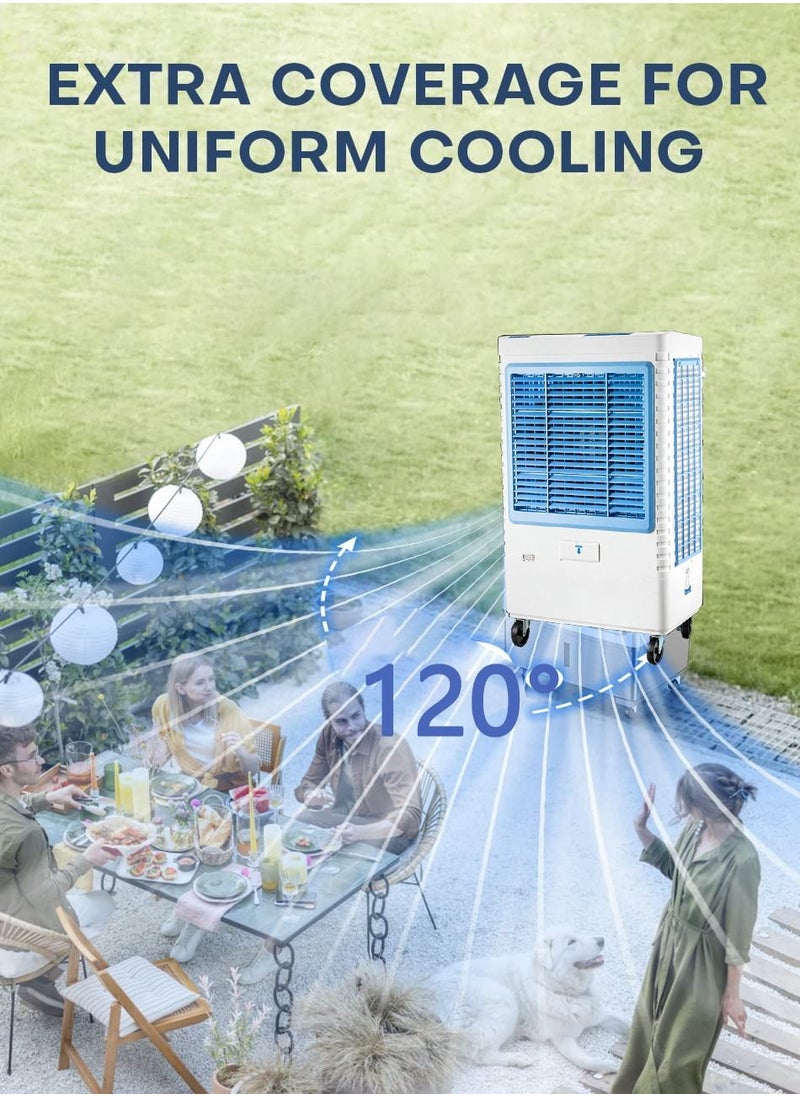 SUNRISE - Commercial Home Air cooler 40L Industrial Heavy duty Air Conditioning Fan, 3-In-1 Evaporative Air Cooler 3 Wind Speeds Outdoor Indoor Use Cooling UP To 45 Sqm - Image 1